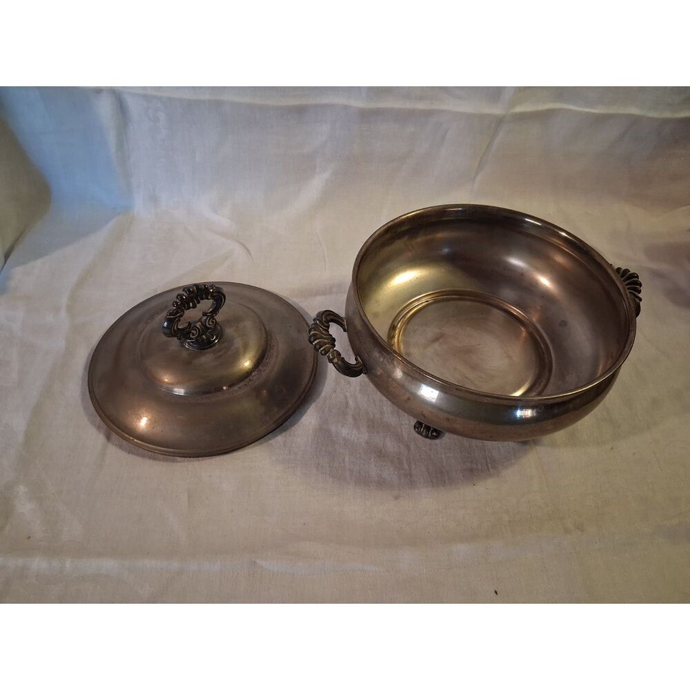 vintage silver plated bowl and lid